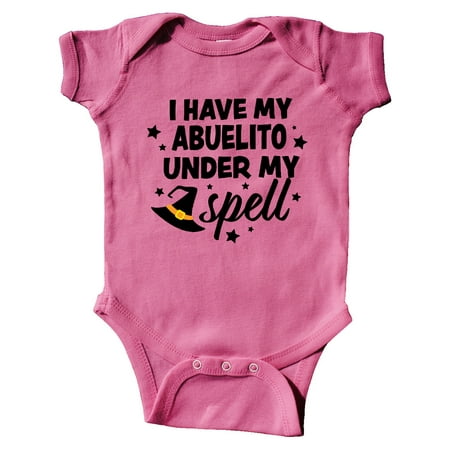 

Inktastic I Have My Abuelito Under My Spell with Cute Witch Hat Gift Baby Boy or Baby Girl Bodysuit