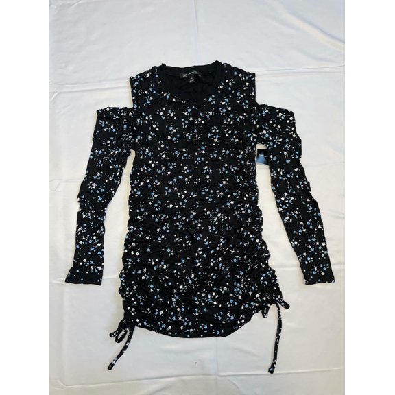 INC International Concepts Printed Cold Shoulder Sweater Caro Ditsy XS