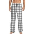 thumbnail image 2 of Picia Gray Checkboard Mens Soft Woven Cotton Elastic Waistband Sleep Pajama Pant Lounge Sleep Pant With Pockets And Drawstring-Small, 2 of 9