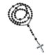 thumbnail image 1 of Collar Yumikoo, crucifijo negro de Jesús, rosario, hematita y ágata, 1 of 7