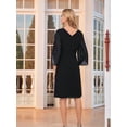 thumbnail image 6 of Womens Chiffon Dresses Flutter Sleeve Party Wedding Cocktail Dress Black XL, 6 of 7