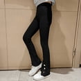 thumbnail image 4 of Toddler Girls Pants Tollder High Elastic Waist Flare Leg Casual Long Bell Bottom Trousers Pants for Girls Size 10-12T, 4 of 9