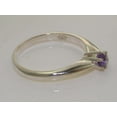 thumbnail image 5 of LBG British Made 18k White Gold Natural Amethyst Womens Promise Ring - 33 size options - Size 8.75, 5 of 7