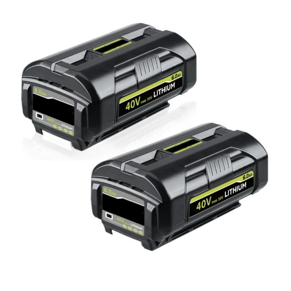 2Packs OP4060 40V 6.0Ah Lithium Battery Replacement for Ryobi 40-Volt Power Tools OP4015 OP4026 OP40201 OP40261 OP4030 OP4040
