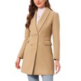 thumbnail image 4 of INSPIRE CHIC Double Breasted Winter Coat for Women's Lapel Neck Long Sleeve Outerwear Overcoat XL Khaki, 4 of 6