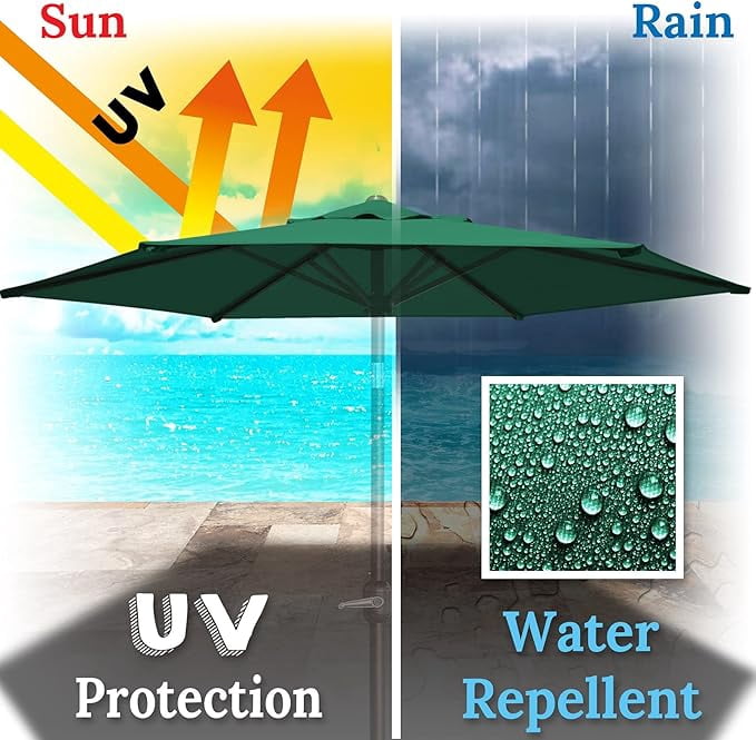 SOLAXO 8.2ft 6 Ribs Umbrella Canopy Cover Only Patio Umbrella Replacement Top