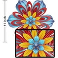 thumbnail image 3 of Metal Flower Wall Decor, 11 inch Wall Art Decorations Rustic Home Decor Aesthetic for Bathroom, Bedroom, Living Room, Office, Boho Art, Indoor Outdoor Decorations Patio Garden Decor(Blue), 3 of 14