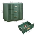 thumbnail image 4 of Wirrytor 3 Drawer Fluted Bedroom Dresser with Curved Sides, Modern Chest of Drawers, Wood Closet Storage Organizer for Living Room Hallway, Green, 4 of 13