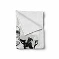 thumbnail image 2 of Medieval Soft Flannel Fleece Throw Blanket, Heraldic Gear Coat of Medieval Knight with Ornate Pattern the Past Old Times, Cozy Plush for Indoor and Outdoor Use, 50" x 60", Black White, by Ambesonne, 2 of 6