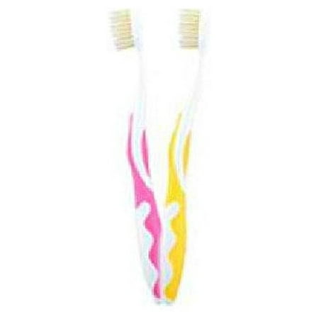 Mouth Watchers Antibacterial Youth Toothbrush Display Case - Yellow and Pink - Case of 20