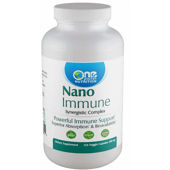 One Planet Nutrition Nano Immune 500 mg Veggie Capsules (120 Servings), Nano Blend of Curcumin, Boswellia, Quercetin, Berberine, and Andrographis, Supports Immune Health, Non-GMO, Vegan, Gluten-Free