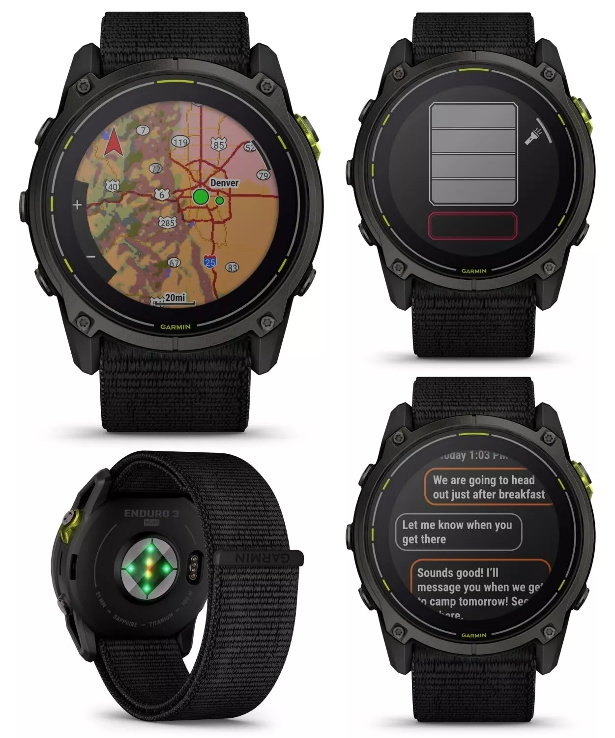 Garmin Enduro 3 Solar Ultraperformance GPS Smartwatch with Black EarBuds Bundle
