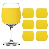 Uxcell 6 Pcs Sublimation Blank Wine Glass Sleeves, Reusable Neoprene Insulated Wine Glass Cover Protector for Cold Drinks Sublimation Ornaments Supplies, Yellow