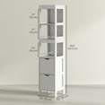 thumbnail image 3 of HOMCOM Armoire de Rangement Étroite pour Salle de Bain, Armoire de Salle de Bain, Blanc, 3 of 10