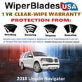 thumbnail image 2 of 2018 Lincoln Navigator Beam Wiper Blades Wipers w/1yr Warranty (Set of 3) w/Rear Wiper (WiperBladesUSA), 2 of 5