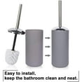 thumbnail image 4 of Cerbior 6 Pcs Plastic Bathroom Set Trash Can, Toothbrush Cup 1x Toilet Brush with Holder, Grey, 4 of 7