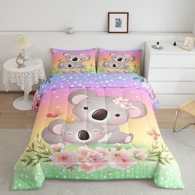 Koala Juego de Cama Koala de Dibujos Animados para Niños Niñas Blossom