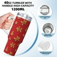 thumbnail image 3 of Balery Gingerbread Man Pattern 40oz Stainless Steel Tumbler Double Wall Vacuum Insulated Water Bottle Ice Bully Insulated Tumbler With Handle And 2 in 1 Straw Lid, 3 of 8