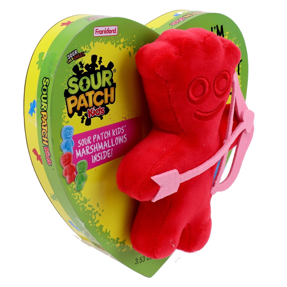 Frankford Sour Patch Kids Valentine's Marshmallow Heart Box with Plush 3.53oz