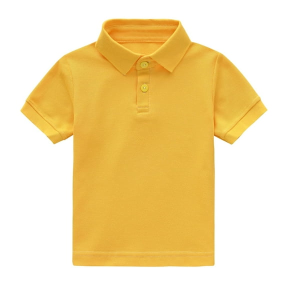 Toddler Polo Shirt Short Sleeve Boys Yellow Shirt Boys Shirt for Toddler Boys 12-18 Months
