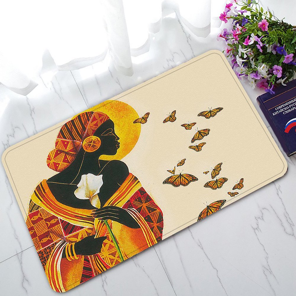 GCKG African Woman NonSlip Doormat Indoor/Outdoor/Bathroom Doormat 30