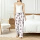 thumbnail image 4 of Balery Pink Butterflies (2) Pantalones de pijama para mujer, pijamas ultraligeros, pantalones de estar por casa-Large, 4 of 6