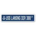 thumbnail image 1 of SignMission SSN-Lansing Der 388 4 x 18 in. A-16 Street Sign - USS Lansing DER 388, 1 of 1