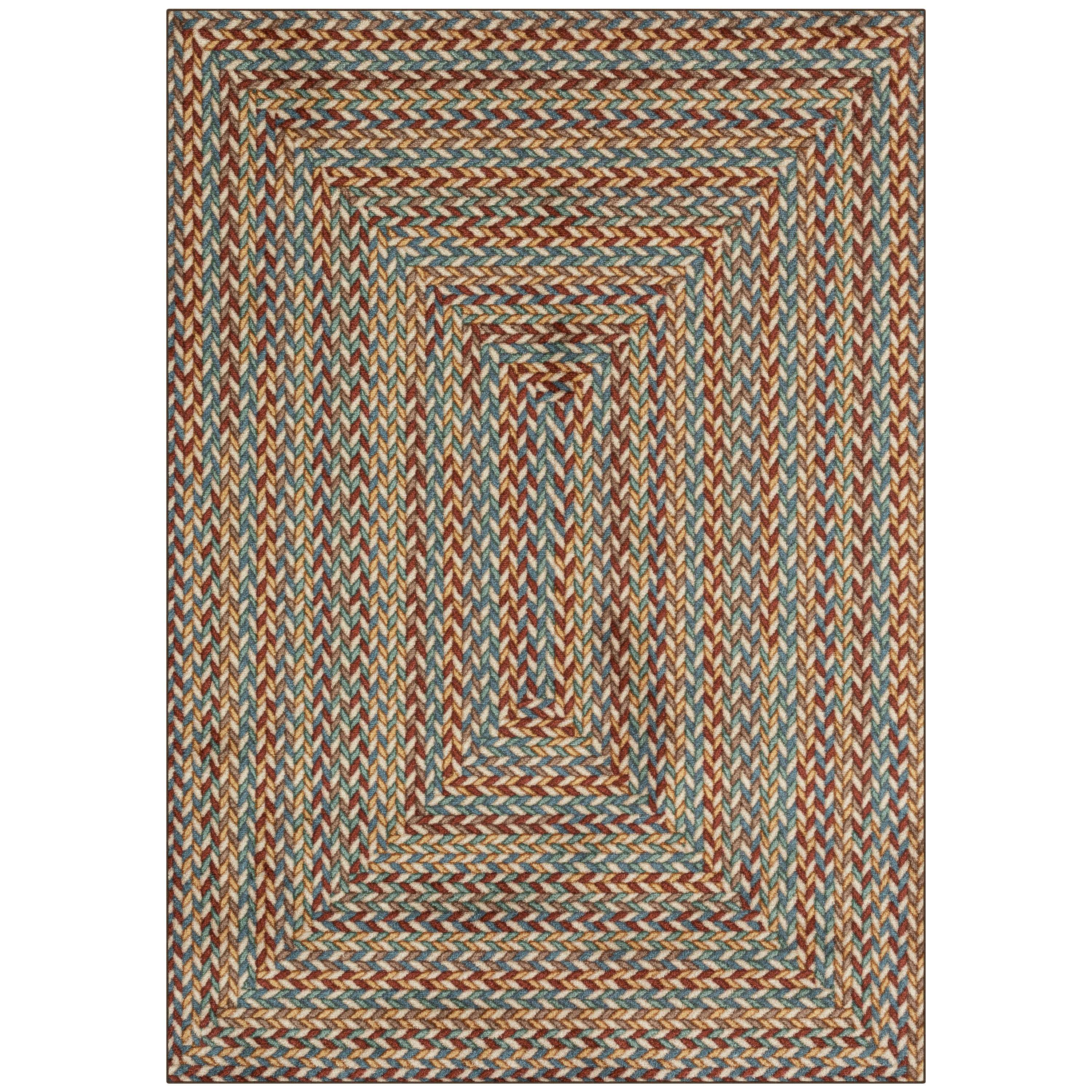 Mainstays Traditional Multicolor Print Braid Indoor Area Rug, 5'x7'