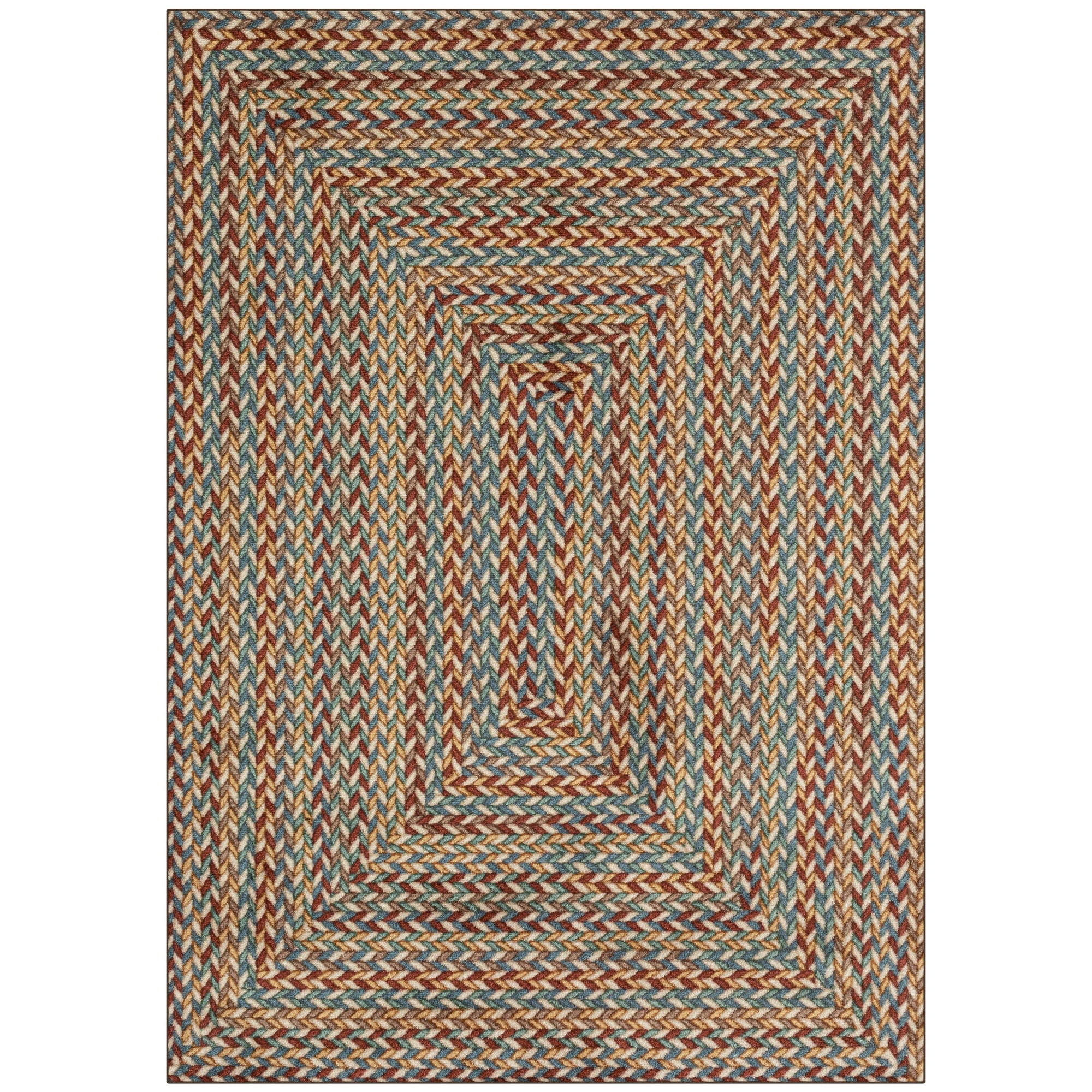 Mainstays Traditional Multicolor Print Braid Indoor Area Rug, 5 ft x 7 ft