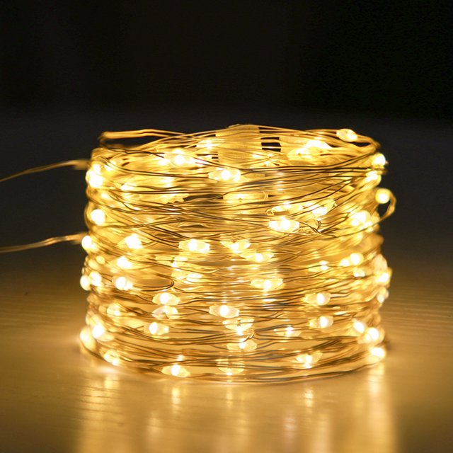 Lámpara de cadena LED Lámpara navideña navideña Cadena de alambre de cobre 50LED con pilas