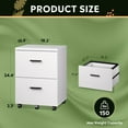 thumbnail image 6 of GALAXHERO 2-Drawer Wood File Cabinet, Vertical Filing Cabinet with Wheels for Home Office, Fits A4/Letter/Legal Size Files, White, 6 of 6