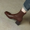thumbnail image 2 of Botines de mujer de lujo de cuero genuino tacones altos cremallera negro Chelsea bota corta 2022 elegantes botines femeninos diseñador Shoes36 Gao Jinjia LED, 2 of 2