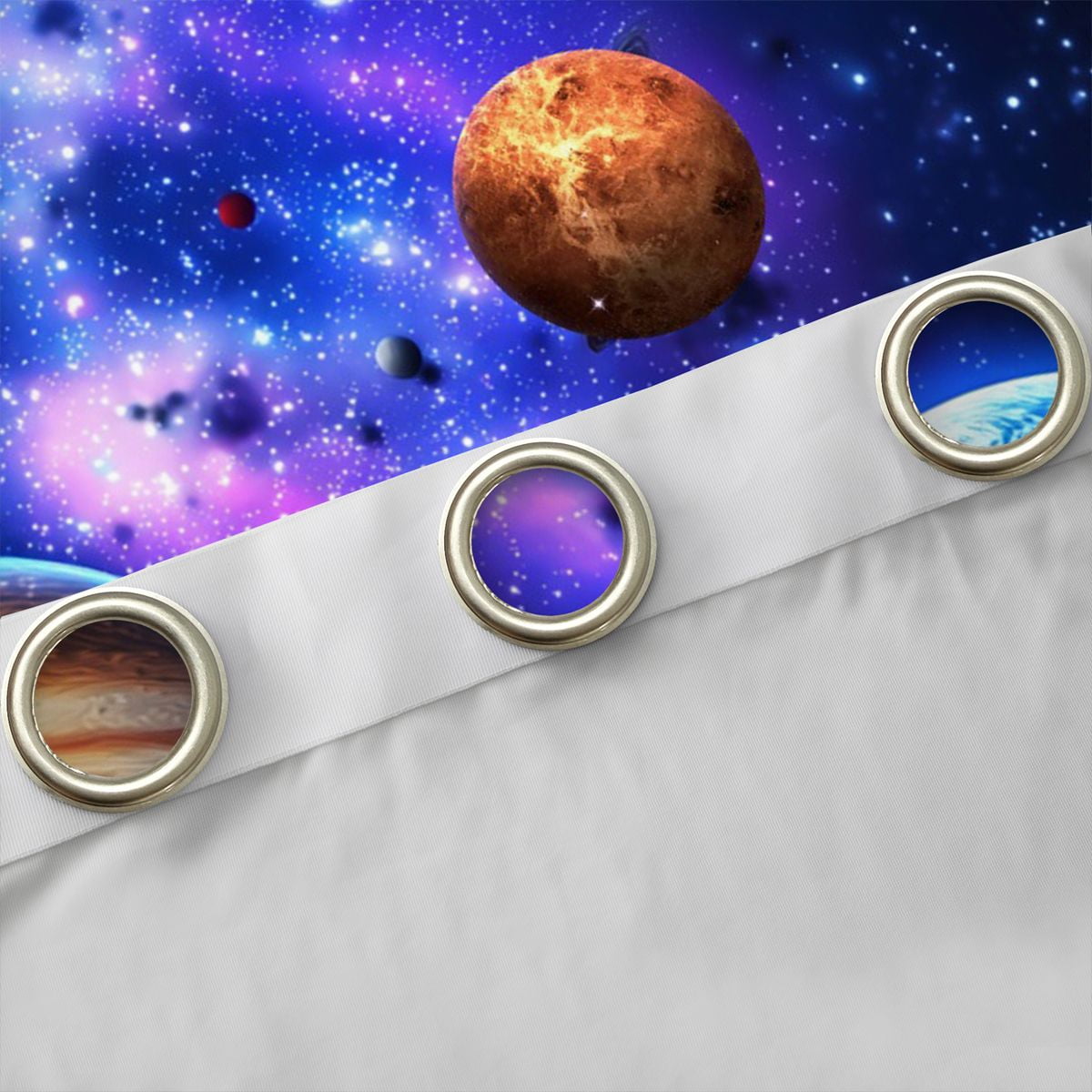 Galaxy Curtains Outer Space Themed 30%-50% Blackout Curtains, Solar System Window Curtains for Teens Universe Themed Bedroom Curtains Space Starry Sky Planet Curtains,2 Panels 42"Wx84"L