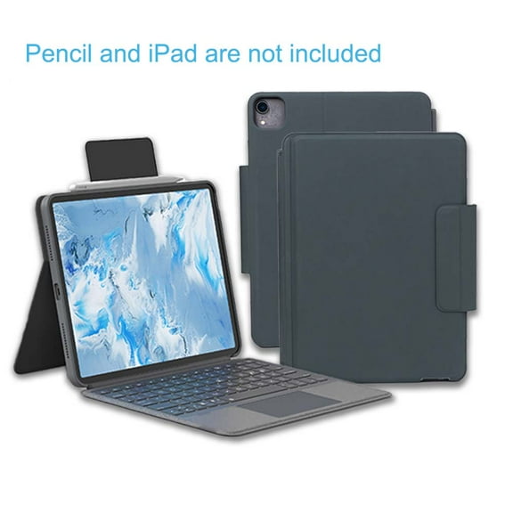 Keyboard Case for iPad 9th/8th/7th Generation 10.9 Inch [Magnetic Detachable Wireless Keyboard][Support 3 System] Flip Stand Case with Pencil Holder for iPad 10.9 2021/2020/2019, Grey