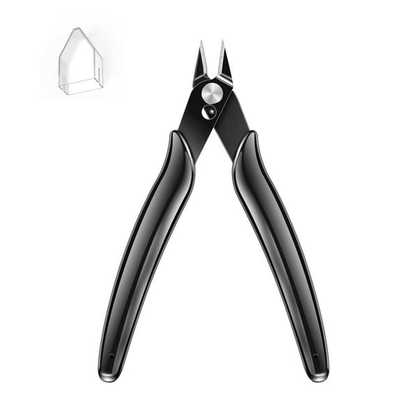 5 inch Wire Flush Cutters Wire Clippers Nippers Clean Cut Pliers Side Cutter Diagonal Cutting Pliers Plastic Cutter for Jewellery, Floral, Electrical(Black)
