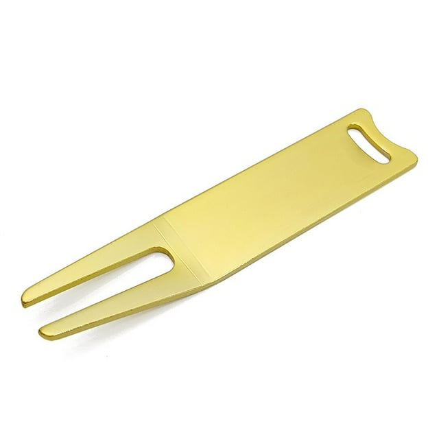 Outil de Réparation de Golf Divot Outil de Lame de Commutateur Fourche de Golf Courbée Fourche Verte Durable Entretien de Pelouse Parcours de Réparation de Golf Or Herbe