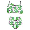thumbnail image 4 of Nrmvnmi Women Two Piece Swimsuits Halter Top And Underpants Ruffle High Waisted Bikini Ruched Bathing Suit with Bottom Mothers Day Gifts, 4 of 5