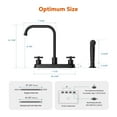 thumbnail image 4 of APPASO Kitchen Faucet with Side Sprayer, Matte Black Kitchen Sink Faucet, 4 Hole Kitchen Faucet, Stainless Steel Faucet for Kitchen Sink, 2 Handle Kitchen Faucet with High Right Angle Spout, 4 of 7