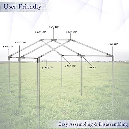 Simond Store Canopy Fitting 3 Way 6 Pc, 4 Way 3 Pc, 13/8 inch Diameter High Peak Connectors for
