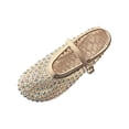 thumbnail image 2 of CQONEPT Womens Dress Shoes Chunky High Heels Sequin Sandal Ankle Strap Party Ankle Buckle Flats Shoes Wedding Pump Loafers Beige 42, 2 of 6