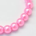 thumbnail image 4 of U8MO 31.4" Baking Painted Pearlized Glass Pearl Round Bead Smooth Loose Spacer 4~10mm-#HotPink-6~7mm-145pcs, 4 of 4