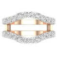 thumbnail image 2 of Dazzlingrock Collection Round White Diamond Wedding Enhancer Guard Double Ring for Women (1.75 ctw, Color I-J, Clarity I1-I2) in 18K Rose Gold, Size 6, 2 of 6