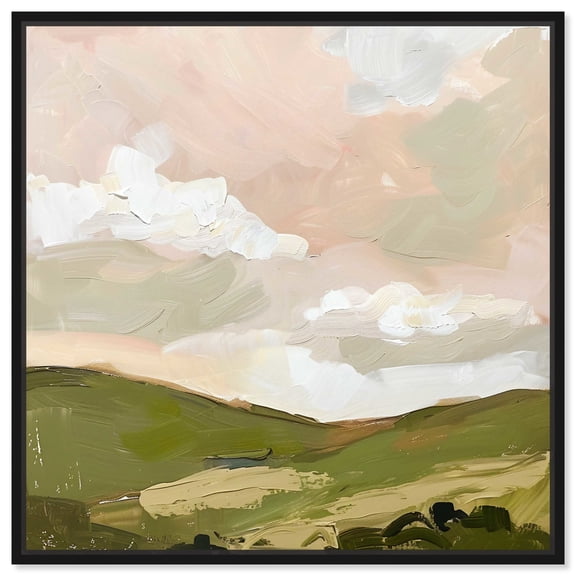 Monte Verde Abstract Canvas Coastal Farmhouse Wall Art by Art Remedy, Black Frame, 12" x 12"
