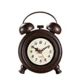 thumbnail image 2 of Reloj de pared redondo decorativo de metal estilo retro silencioso para decoración del hogar, color marrón., 2 of 8