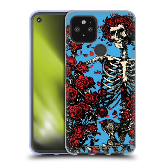 Head Case Designs Officially Licensed Grateful Dead Trends Bertha Skull Roses Soft Gel Case Compatible with Google Pixel 5 5G