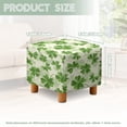 thumbnail image 3 of SCRAWLGOD St. Patrick's Day Shamrock Pattern Green Beige Ottoman Cover Square Stretch Ottoman Slipcovers Soft Storage Foot Rest Cover Washable Footrest Stool Slipcover with Elastic Bottom, 3 of 7