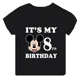 thumbnail image 3 of Ropa para niños, camisetas de algodón con número de cumpleaños de Mickey Mouse, ropa kawaii para niñas, camisetas para niños, dibujos animados de anime, ropa informal, 3 of 5