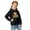 Black, variant on Cow Print Hoodie Girls Printed Pattern Long Sleeve with Pockets Casual Warmth Crop Tops Children Fall Winter Kids Clothes Girls