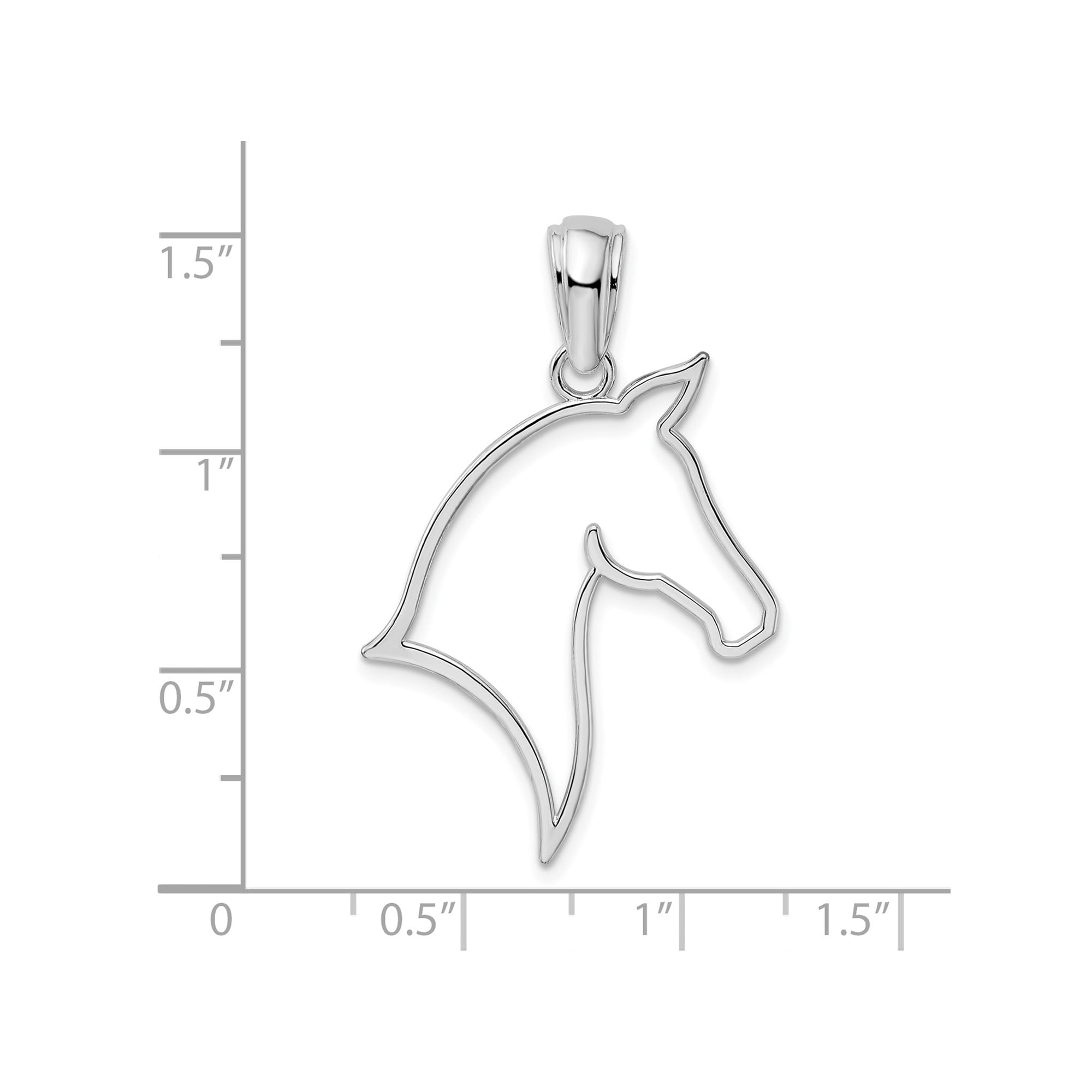 Sterling Silver Horse Head Pendant Necklace for Women and Men, Equestrian Jewelry with Sleek Cutout Design, Western Style Animal Silhouette Symbolizing Strength and Freedom