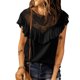 thumbnail image 2 of Camiseta informal con mangas con volantes para mujer, blusa de manga corta con volantes para mujer, blusa informal de verano con mangas cortas para mujer diseñada para profesionales, 2 of 5
